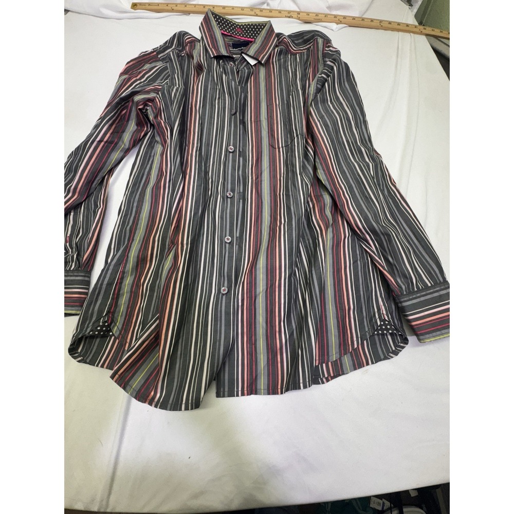 Tommy Bahama Button Up Shirt Large Adult Pink Striped Long Sleeve Classic Mens L